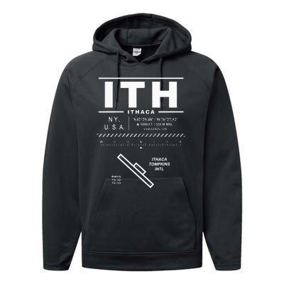 Ithaca Tompkins International Airport New York Ith Performance Fleece Hoodie