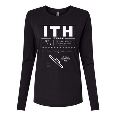 Ithaca Tompkins International Airport New York Ith Womens Cotton Relaxed Long Sleeve T-Shirt