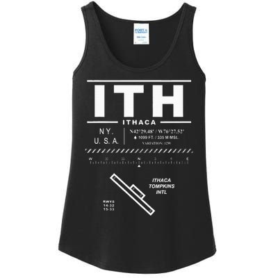 Ithaca Tompkins International Airport New York Ith Ladies Essential Tank