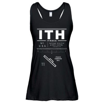 Ithaca Tompkins International Airport New York Ith Ladies Essential Flowy Tank