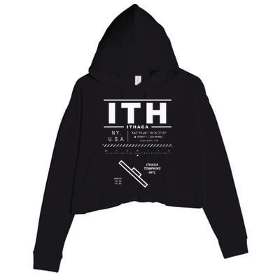 Ithaca Tompkins International Airport New York Ith Crop Fleece Hoodie