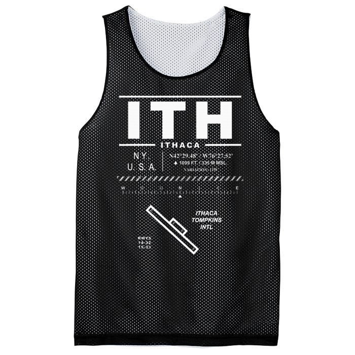 Ithaca Tompkins International Airport New York Ith Mesh Reversible Basketball Jersey Tank