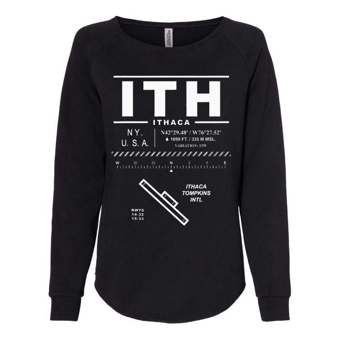 Ithaca Tompkins International Airport New York Ith Womens California Wash Sweatshirt