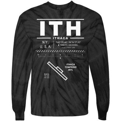 Ithaca Tompkins International Airport New York Ith Tie-Dye Long Sleeve Shirt