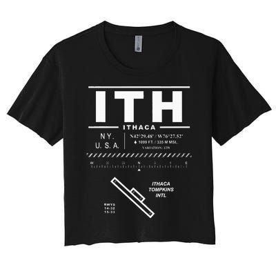 Ithaca Tompkins International Airport New York Ith Women's Crop Top Tee