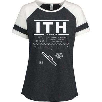 Ithaca Tompkins International Airport New York Ith Enza Ladies Jersey Colorblock Tee