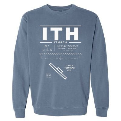 Ithaca Tompkins International Airport New York Ith Garment-Dyed Sweatshirt