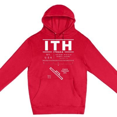 Ithaca Tompkins International Airport New York Ith Premium Pullover Hoodie