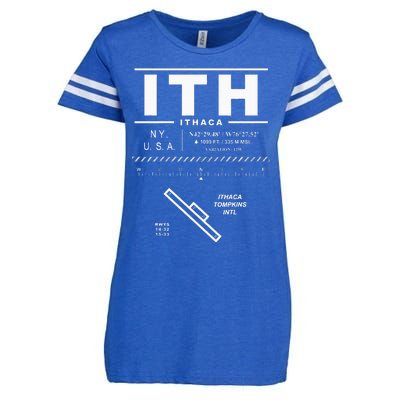 Ithaca Tompkins International Airport New York Ith Enza Ladies Jersey Football T-Shirt