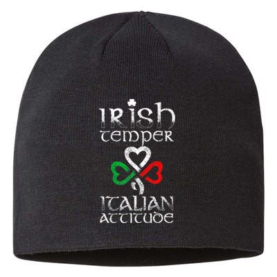 Irish Temper Italian Attitude Flag Shamrock St Patricks Day Sustainable Beanie