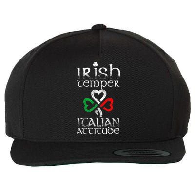 Irish Temper Italian Attitude Flag Shamrock St Patricks Day Wool Snapback Cap