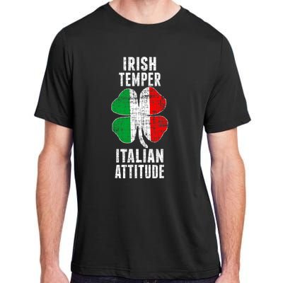 Irish Temper Italian Attitude St. Patricks Shamrock Adult ChromaSoft Performance T-Shirt