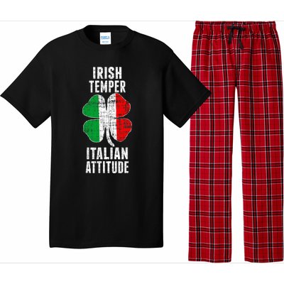 Irish Temper Italian Attitude St. Patricks Shamrock Pajama Set