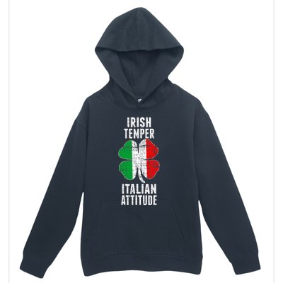 Irish Temper Italian Attitude St. Patricks Shamrock Urban Pullover Hoodie