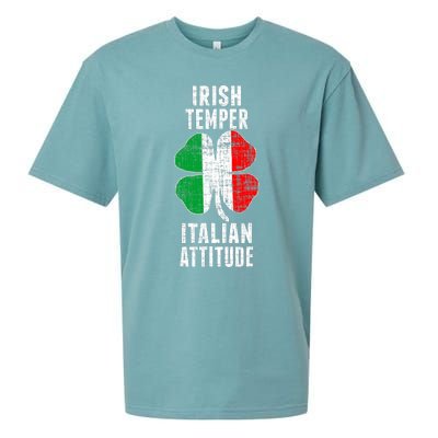 Irish Temper Italian Attitude St. Patricks Shamrock Sueded Cloud Jersey T-Shirt