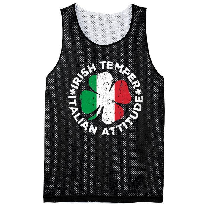 Irish Temper Italian Attitude St Patrick's Day Mesh Reversible Basketball Jersey Tank