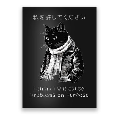 I Think I Will Cause Problems On Purpose Cat FUNNY MEME Cat Poster