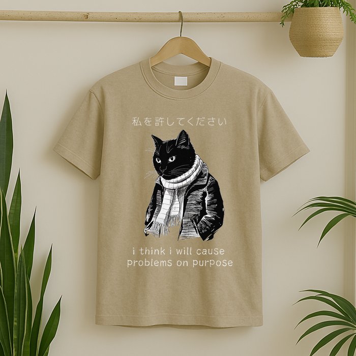 I Think I Will Cause Problems On Purpose Cat FUNNY MEME Cat T-Shirt