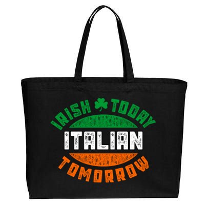 Irish Today Italian Green Saint Patricks Day St Pattys Patti Gift Cotton Canvas Jumbo Tote