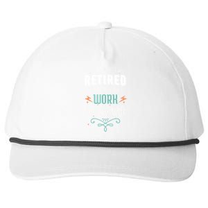 I Thought I Retired But Now I Just Work For My Wife Funny Cute Gift Snapback Five-Panel Rope Hat