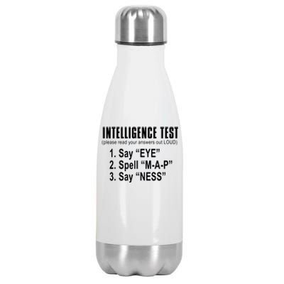 Intelligence Test Stainless Steel Insulated Water Bottle