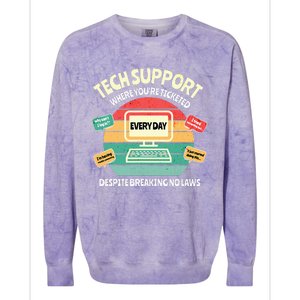 Information Technology I T Department Funny Tech Support Colorblast Crewneck Sweatshirt