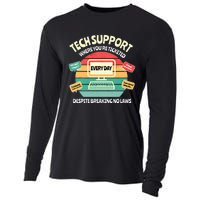 Information Technology I T Department Funny Tech Support Cooling Performance Long Sleeve Crew