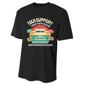 Information Technology I T Department Funny Tech Support Performance Sprint T-Shirt