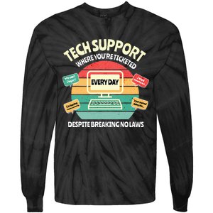 Information Technology I T Department Funny Tech Support Tie-Dye Long Sleeve Shirt