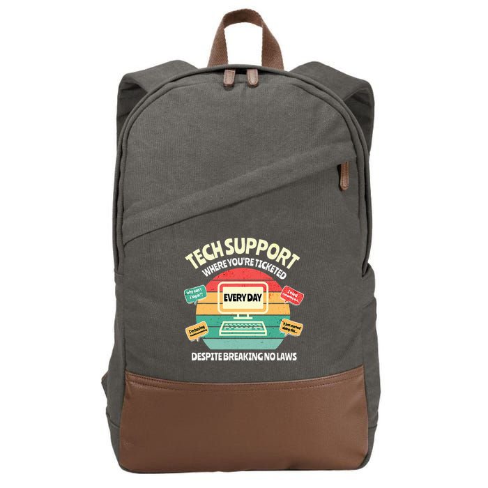 Information Technology I T Department Funny Tech Support Cotton Canvas Backpack
