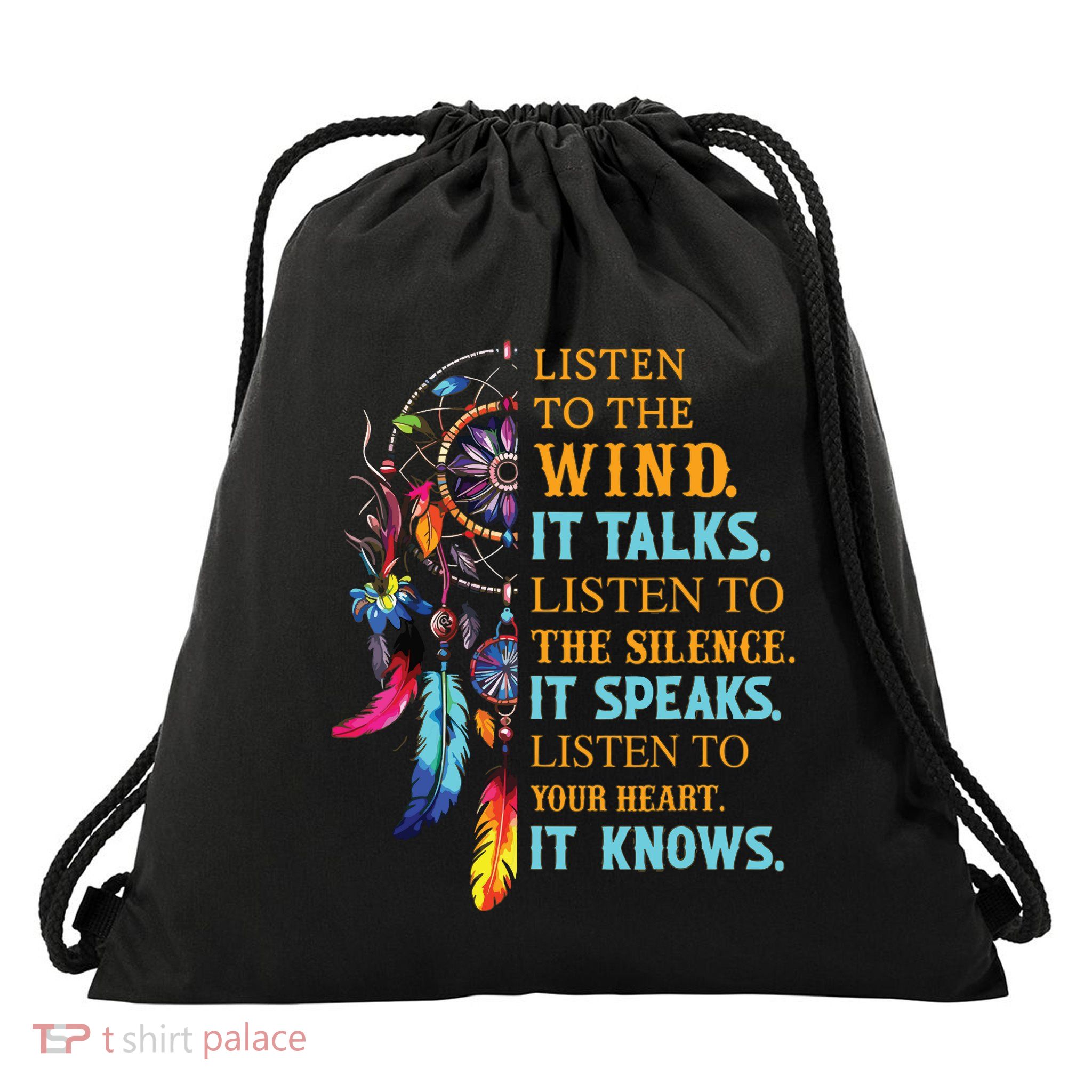 It Talks It Speaks It Knows Drawstring Bag