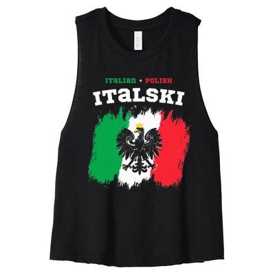 Italski the Italian Polish Hybrid Women's Racerback Cropped Tank