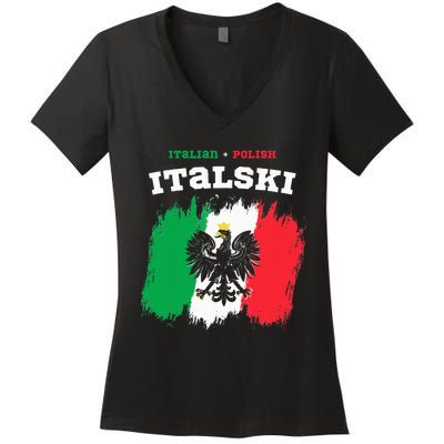 Italski the Italian Polish Hybrid Women's V-Neck T-Shirt