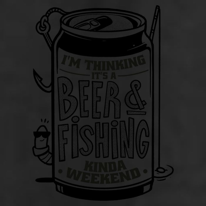 I'm Thinking It's A Beer And Fishing Kinda Weekend 7 Panel Mesh Trucker Snapback Hat