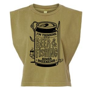 I'm Thinking It's A Beer And Fishing Kinda Weekend Garment-Dyed Women's Muscle Tee