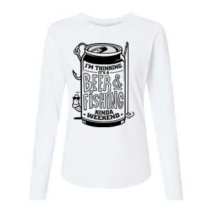 I'm Thinking It's A Beer And Fishing Kinda Weekend Womens Cotton Relaxed Long Sleeve T-Shirt