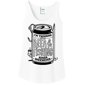 I'm Thinking It's A Beer And Fishing Kinda Weekend Ladies Essential Tank