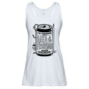 I'm Thinking It's A Beer And Fishing Kinda Weekend Ladies Essential Flowy Tank