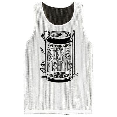 I'm Thinking It's A Beer And Fishing Kinda Weekend Mesh Reversible Basketball Jersey Tank