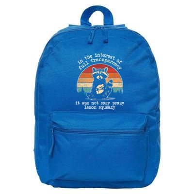 In The Interest Of Full Transparency Funny Sarcastic Raccoon Gift 16 in Basic Backpack