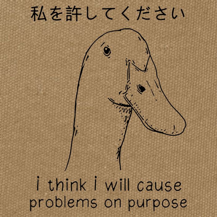 I Think I Will Cause Problems On Purpose Funny Goose Cotton Canvas Backpack