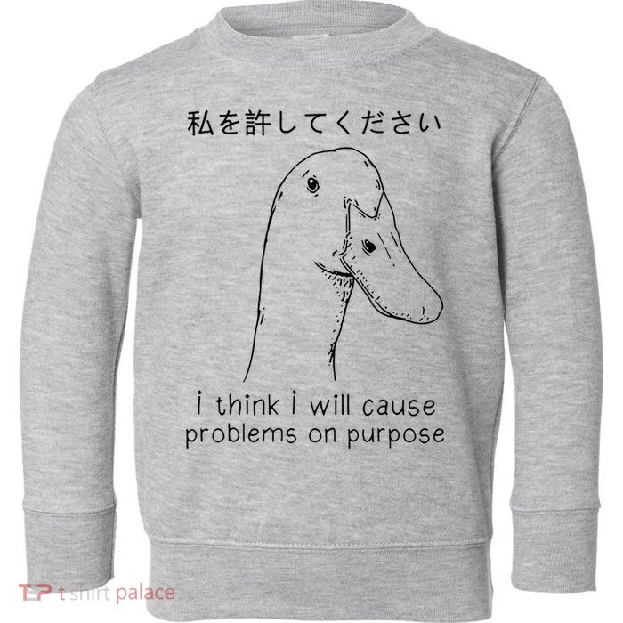 I Think I Will Cause Problems On Purpose Funny Goose Toddler Sweatshirt