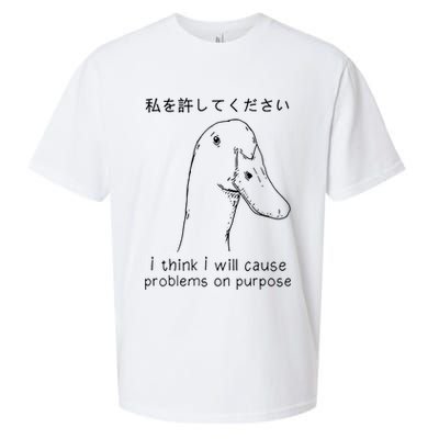 I Think I Will Cause Problems On Purpose Funny Goose Sueded Cloud Jersey T-Shirt