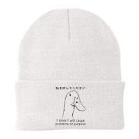 I Think I Will Cause Problems On Purpose Funny Goose Beanie