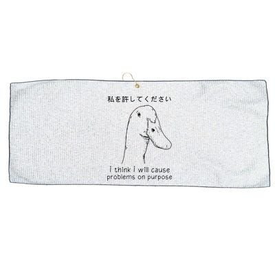 I Think I Will Cause Problems On Purpose Funny Goose Large Microfiber Waffle Golf Towel