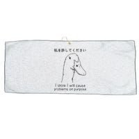 I Think I Will Cause Problems On Purpose Funny Goose Large Microfiber Waffle Golf Towel