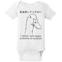 I Think I Will Cause Problems On Purpose Funny Goose Baby Bodysuit