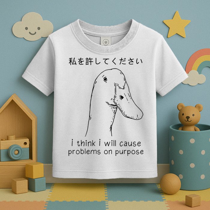 I Think I Will Cause Problems On Purpose Funny Goose Toddler T-Shirt