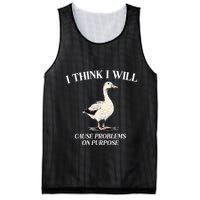 I Think I Will Cause Problems On Purpose Meme Goose Duck Mesh Reversible Basketball Jersey Tank