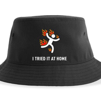 I Tried It At Home Funny Geek Nerd It Admin Science Sustainable Bucket Hat